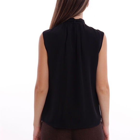 TORY BURCH - SLEEVELESS BOW BLOUSE - Navy Blue - NWT - Picture 3 of 11